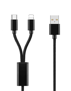 蘋果、安卓Type-C一拖二充電線
